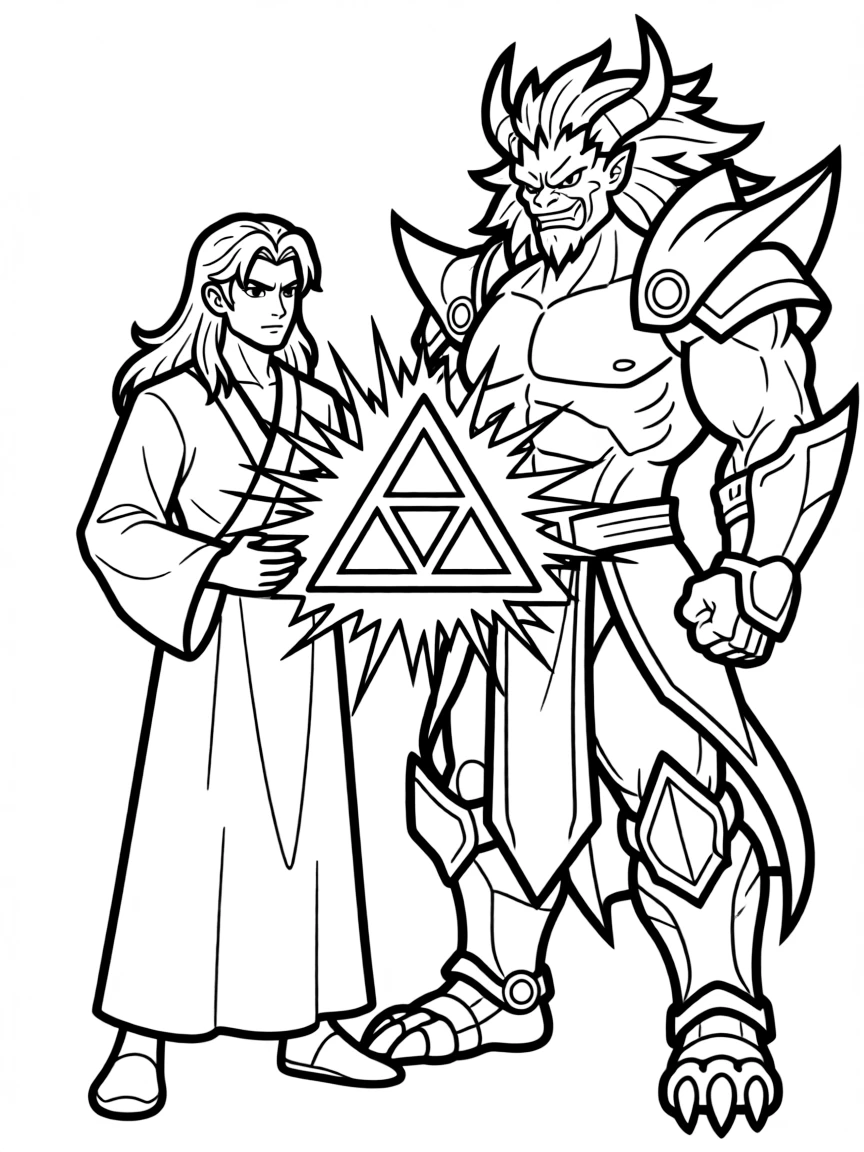 Ganondorf transforming into Ganon with Triforce of Power