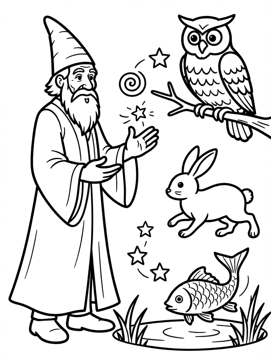 Merlin from The Sword in the Stone transforming into animals