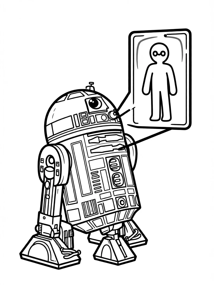 R2-D2 projecting a holographic message