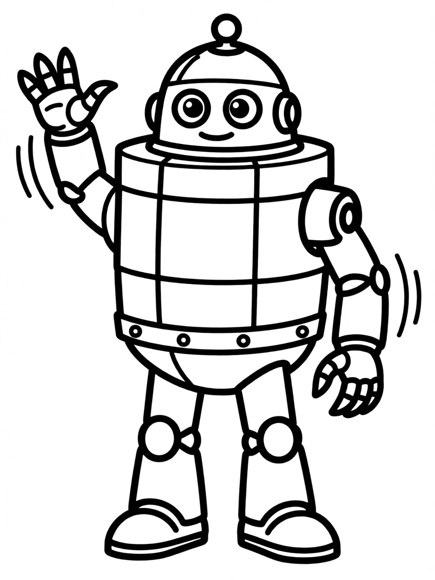 B-9 from Lost in Space with his arms waving "Danger!"