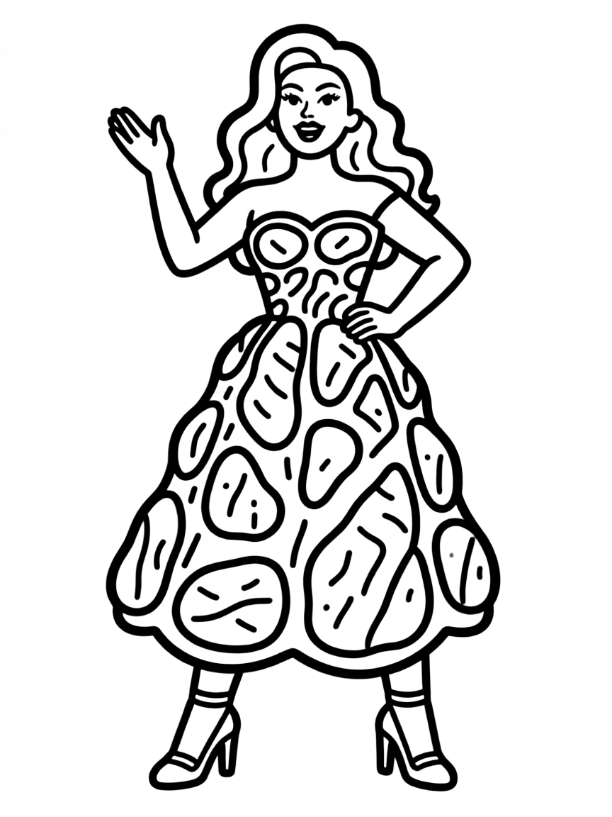 Lady Gaga in her meat dress with dramatic pose