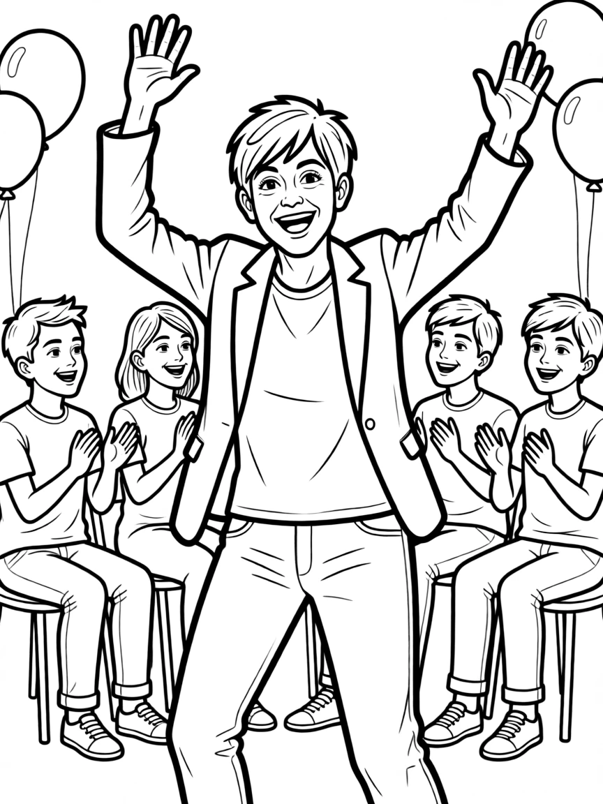 Ellen DeGeneres dancing through her studio audience