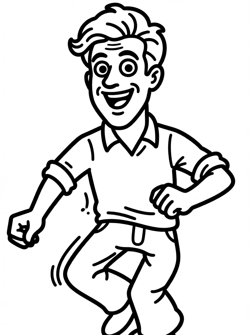 Conan O'Brien with his signature hair doing the string dance