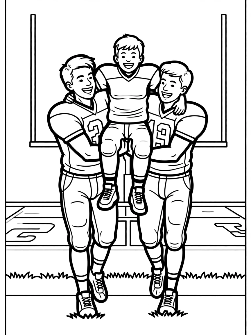 Rudy being carried off the Notre Dame field by teammates