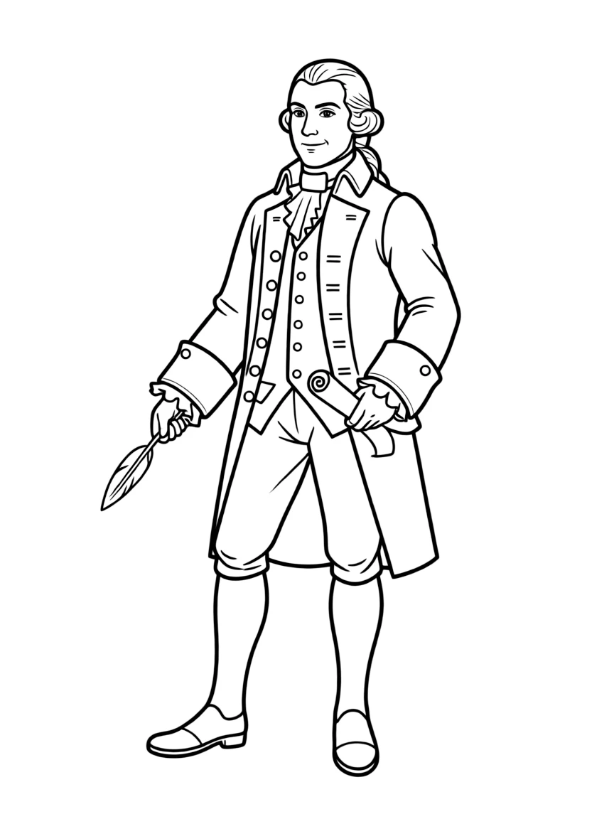 Alexander Hamilton from Hamilton with his quill and parchment