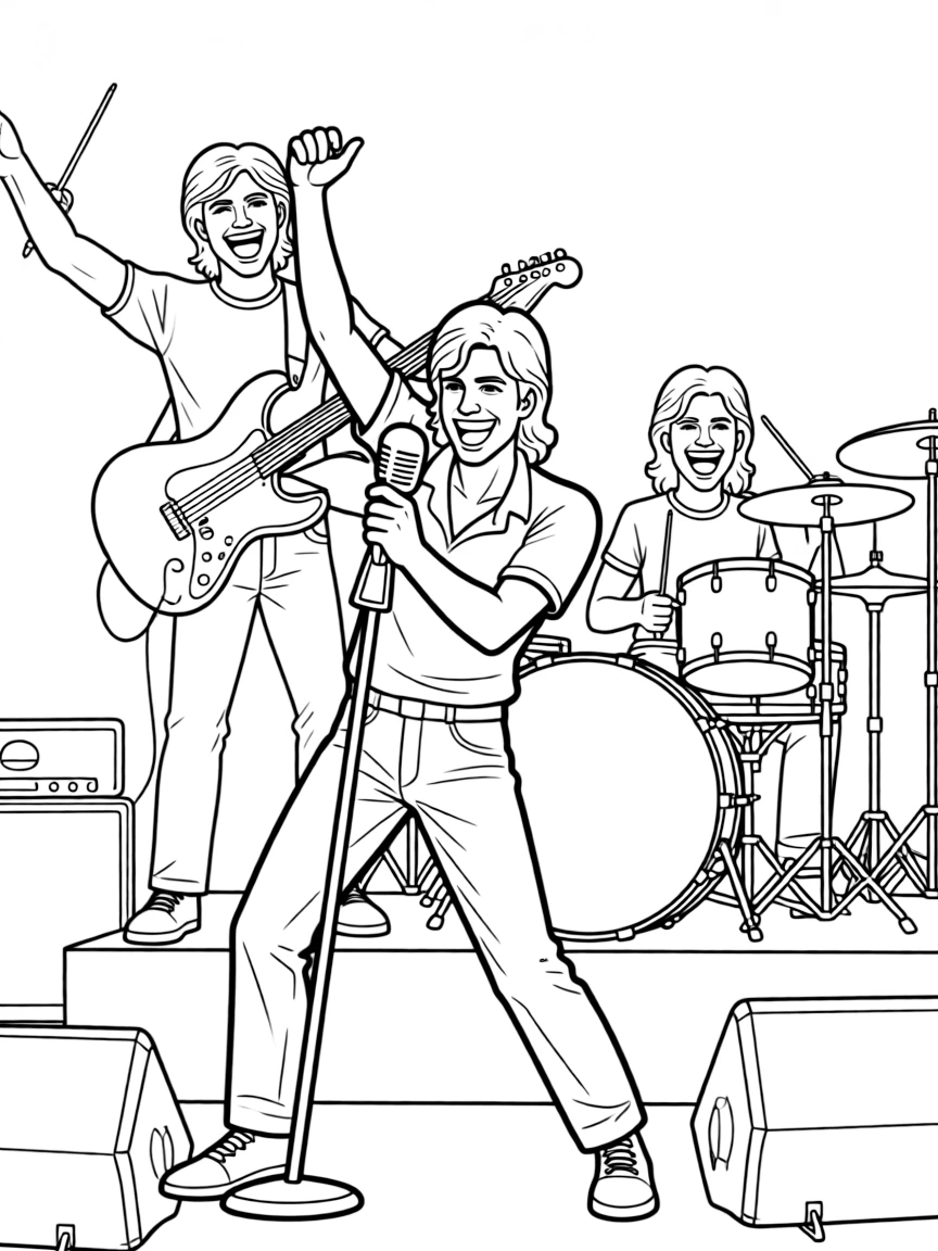 Queen from Bohemian Rhapsody performing at Live Aid