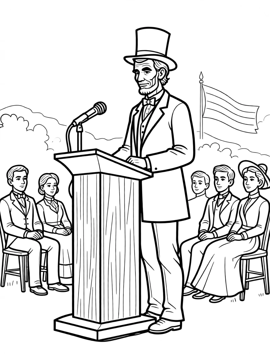 Abraham Lincoln (Daniel Day-Lewis) delivering the Gettysburg Address