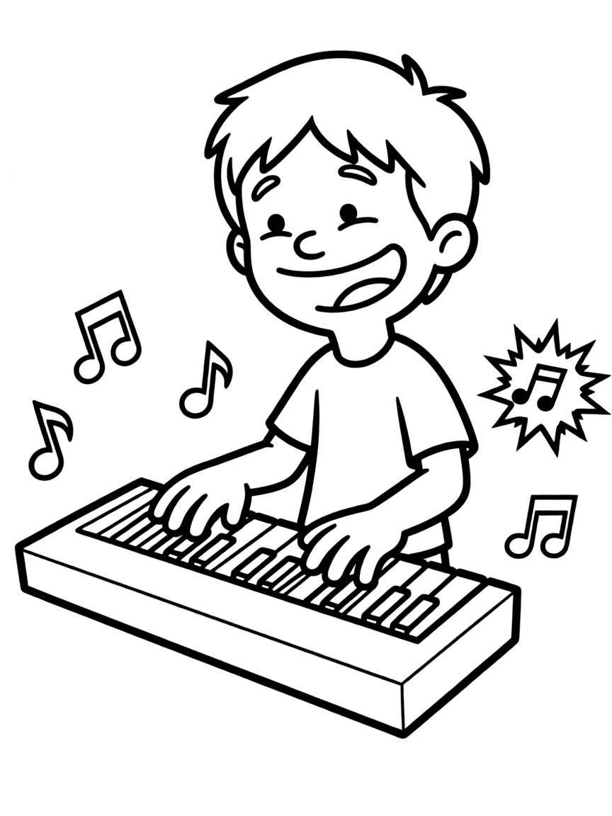 Gene Belcher from Bob's Burgers with his keyboard making sound effects