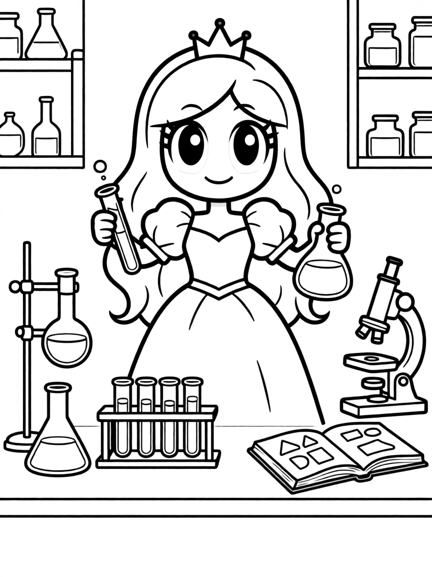 Princess Bubblegum conducting a science experiment