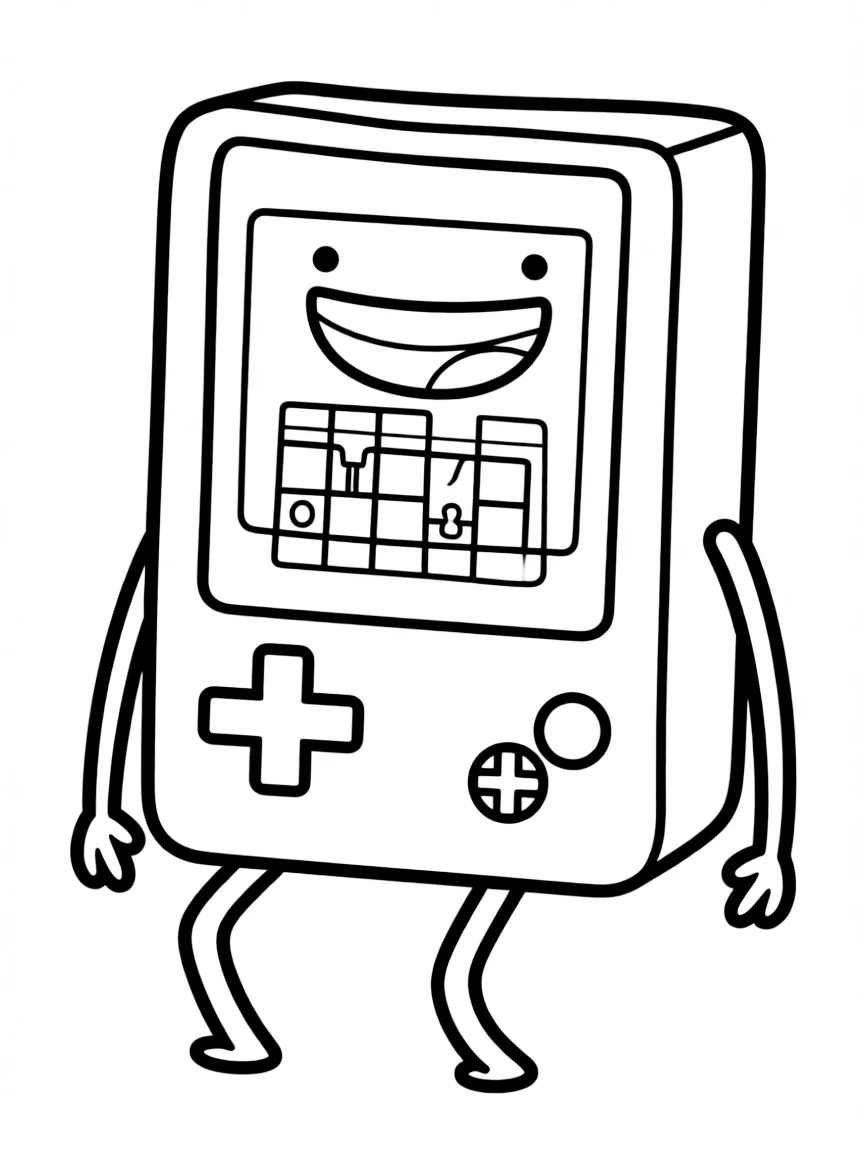 BMO with a game displayed on their screen