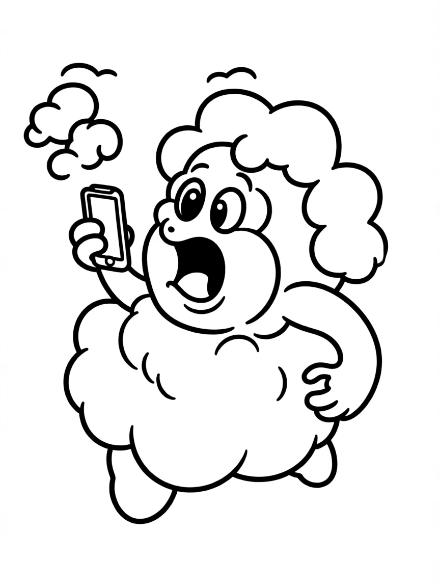 Lumpy Space Princess floating dramatically with phone