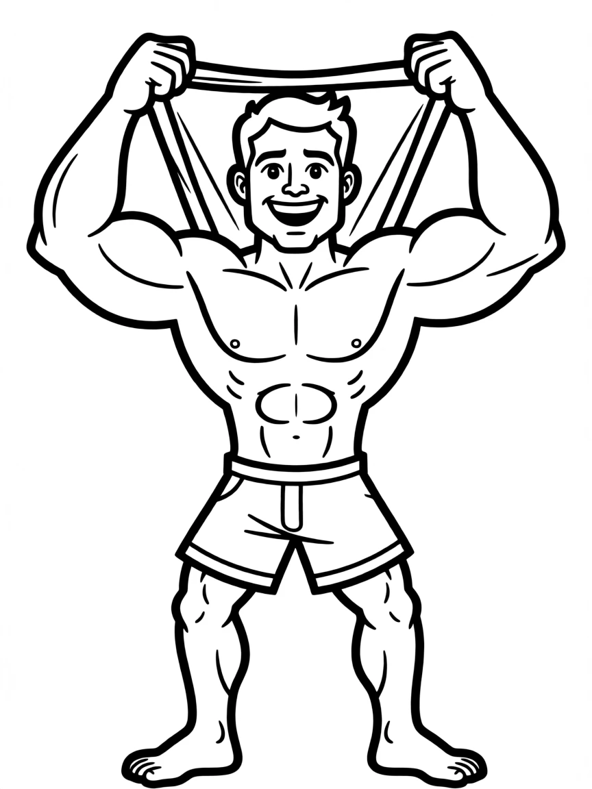 Muscle Man taking off his shirt to tell a "my mom" joke