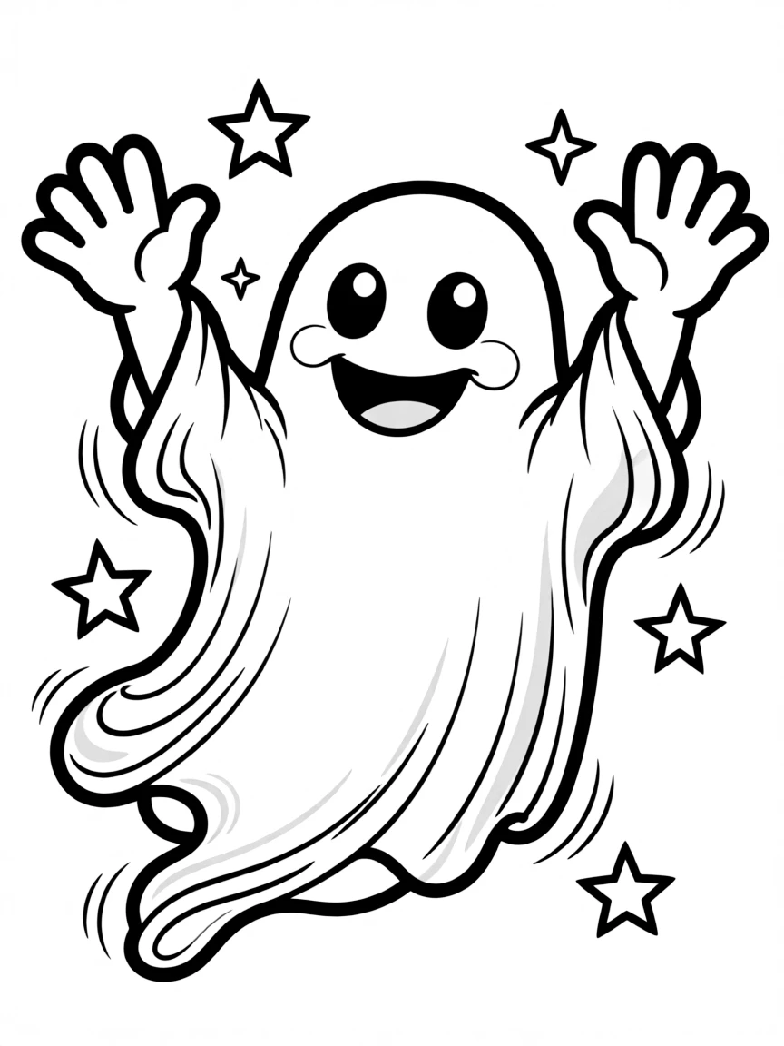 High Five Ghost giving a high five with his ghostly arm