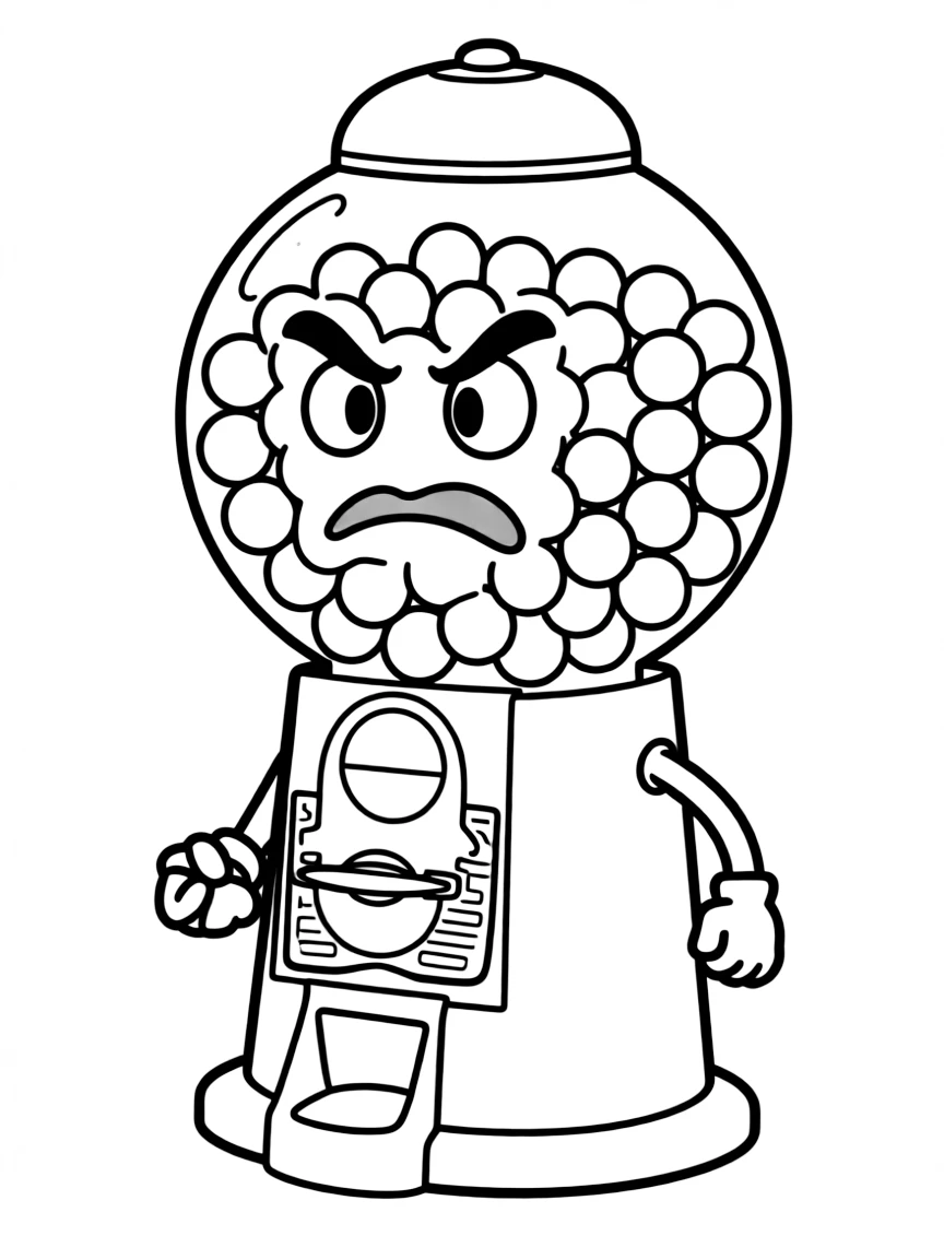 Benson the gumball machine turning red with anger