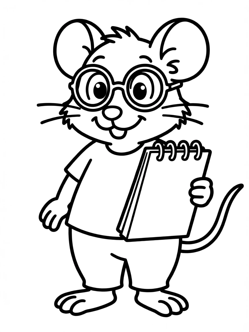 Eileen the mole with her glasses and notepad