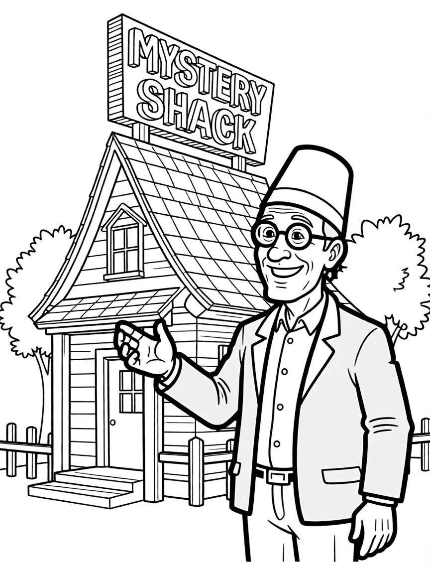 Grunkle Stan giving a tour of the Mystery Shack