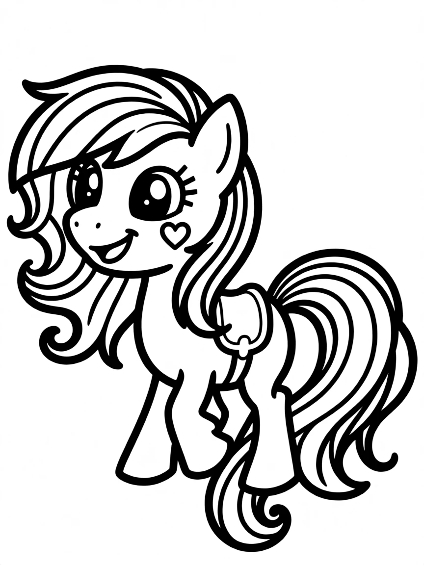 Pony Head floating with her rainbow mane