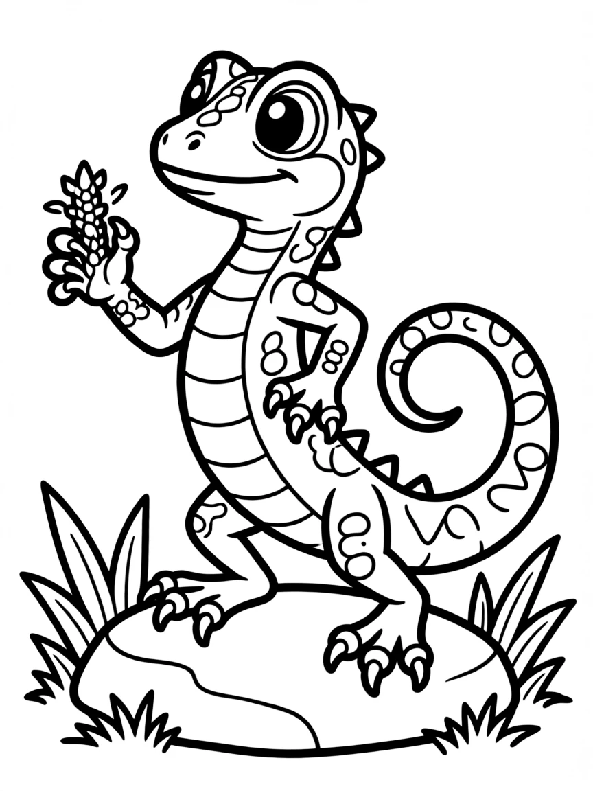 Toffee in his lizard form with regenerating finger