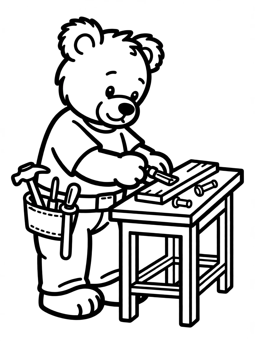 Teddy working on a repair with his tool belt