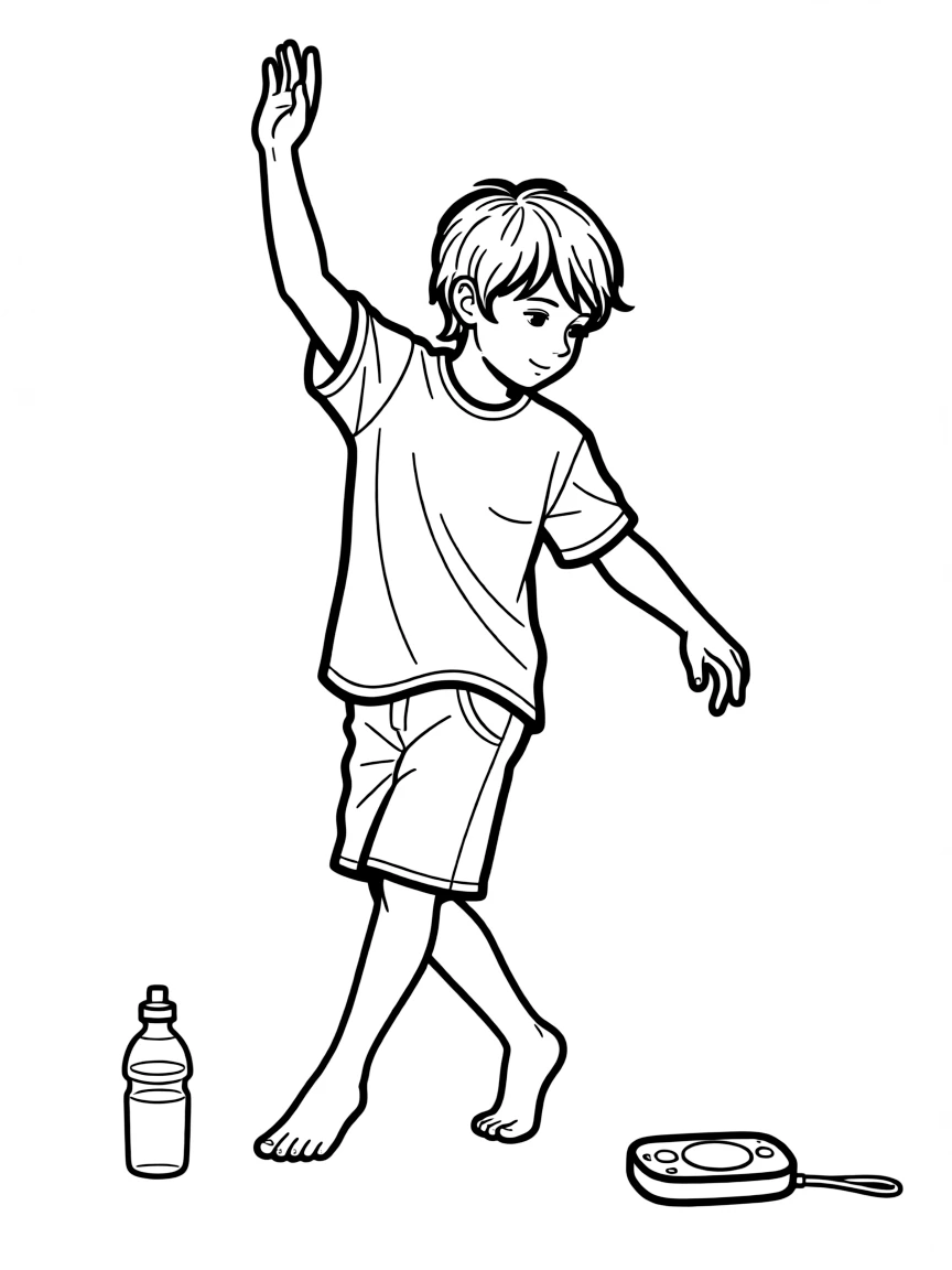 Jimmy Jr. practicing his interpretive dance