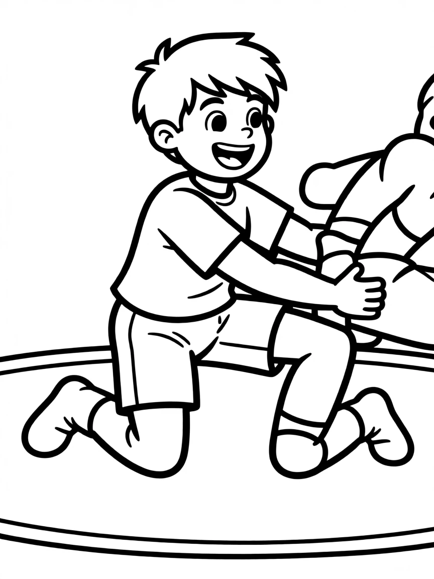 Zeke wrestling with enthusiasm