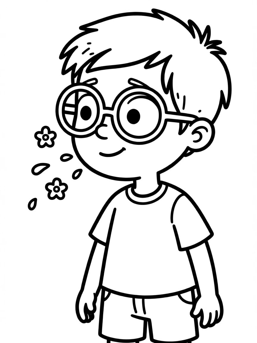 Milhouse with his thick glasses and allergies
