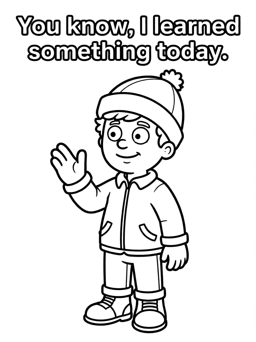 Kyle Broflovski giving a "You know, I learned something today" speech