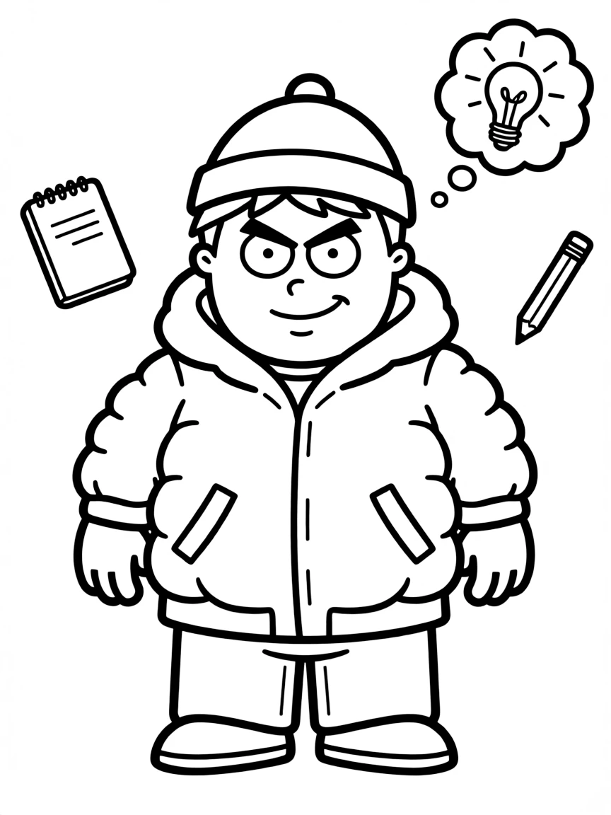 Eric Cartman scheming with his manipulative smile