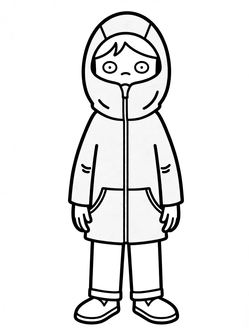 Kenny McCormick with his orange parka hood tightly drawn