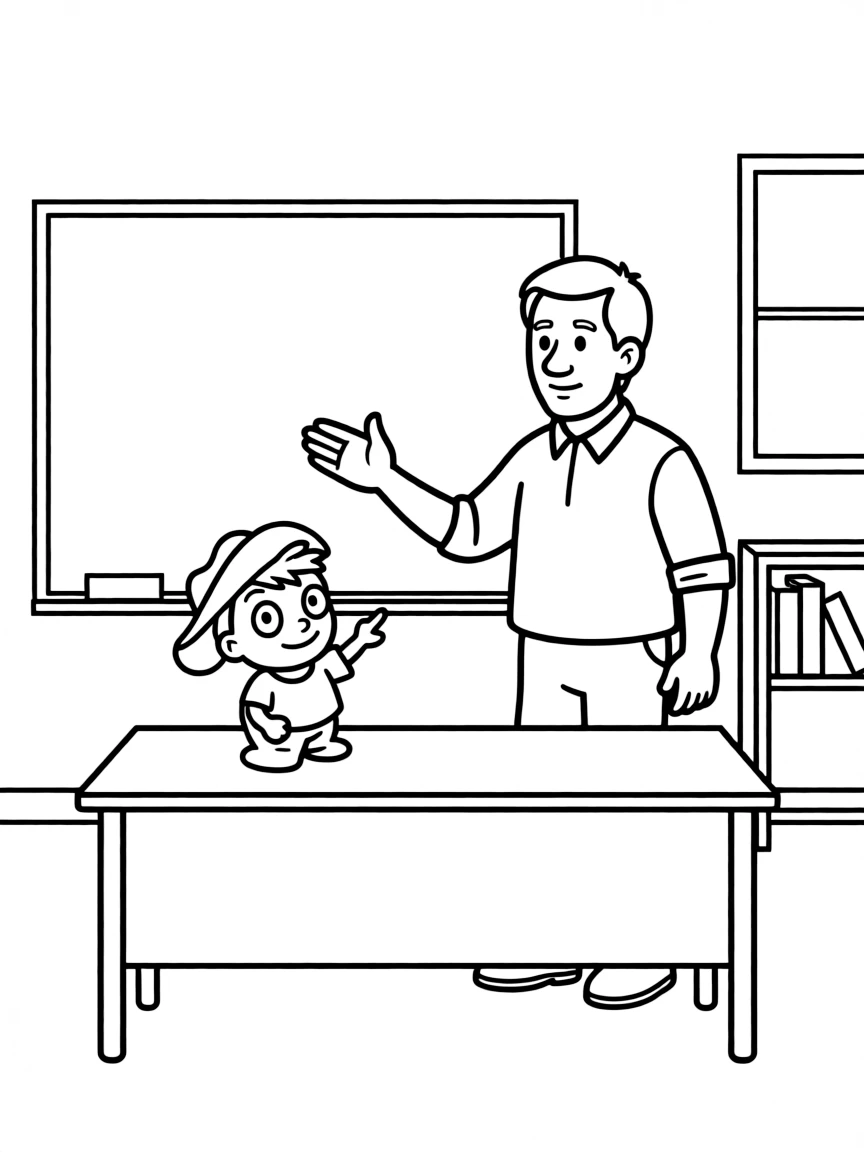 Mr. Garrison with Mr. Hat teaching an inappropriate lesson
