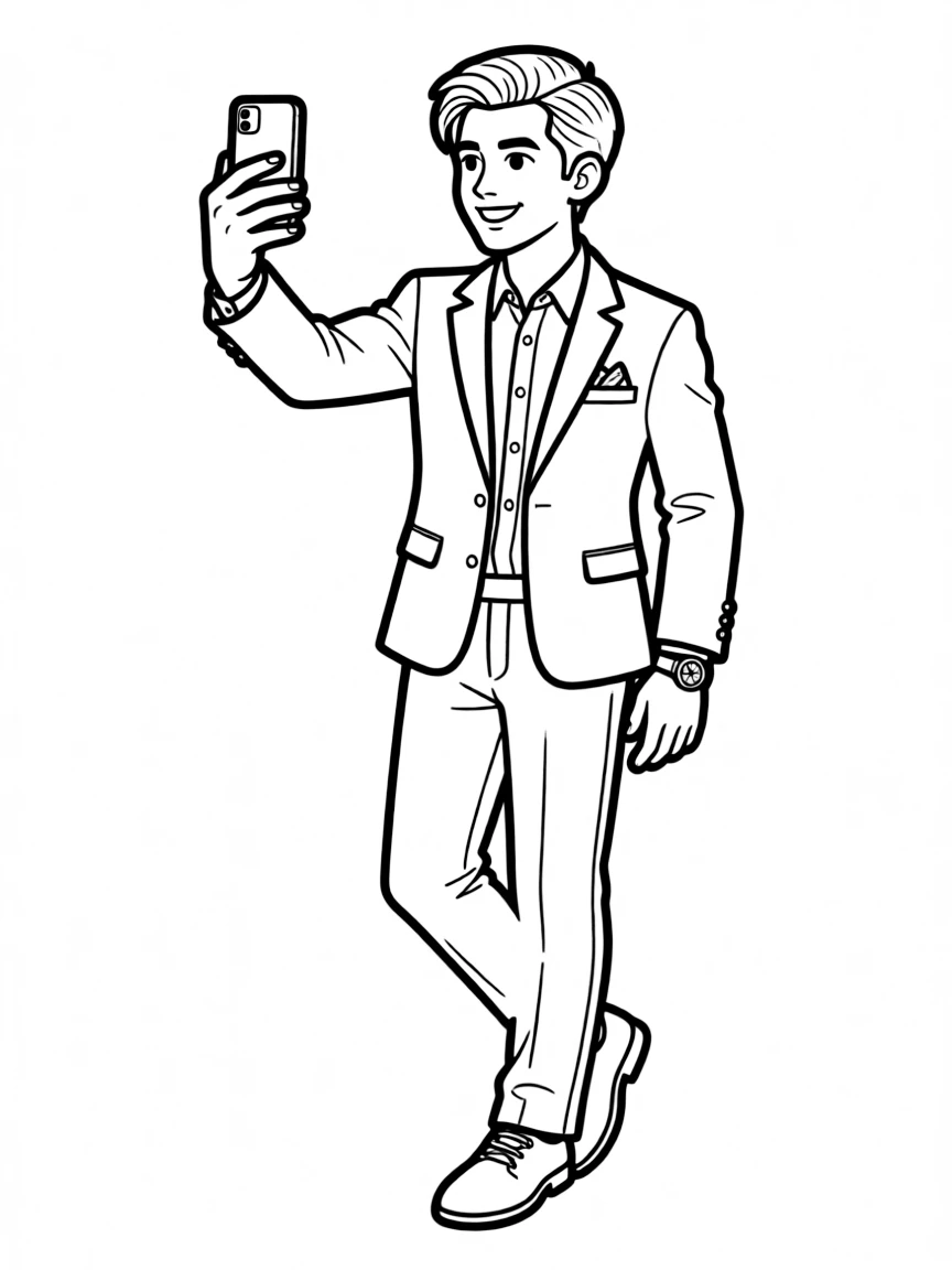 Tom Haverford taking a selfie with expensive clothes