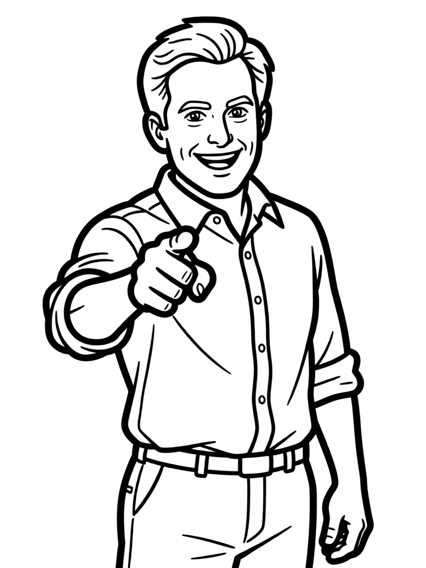 Chris Traeger pointing with intense positivity