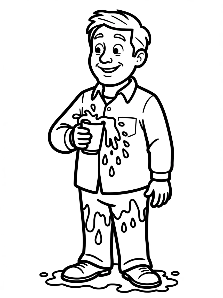 Jerry/Larry/Terry Gergich spilling something on himself
