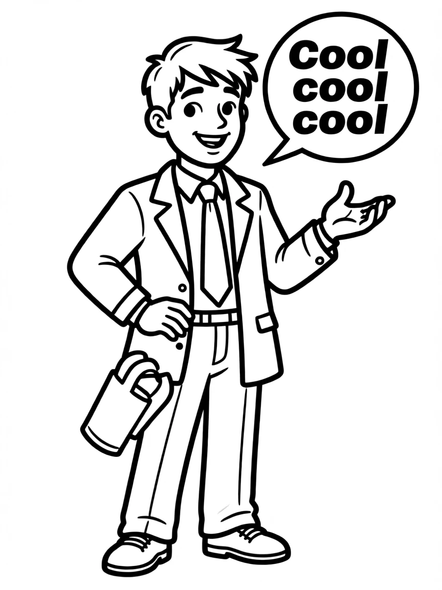 Jake Peralta in his detective pose saying "Cool cool cool"