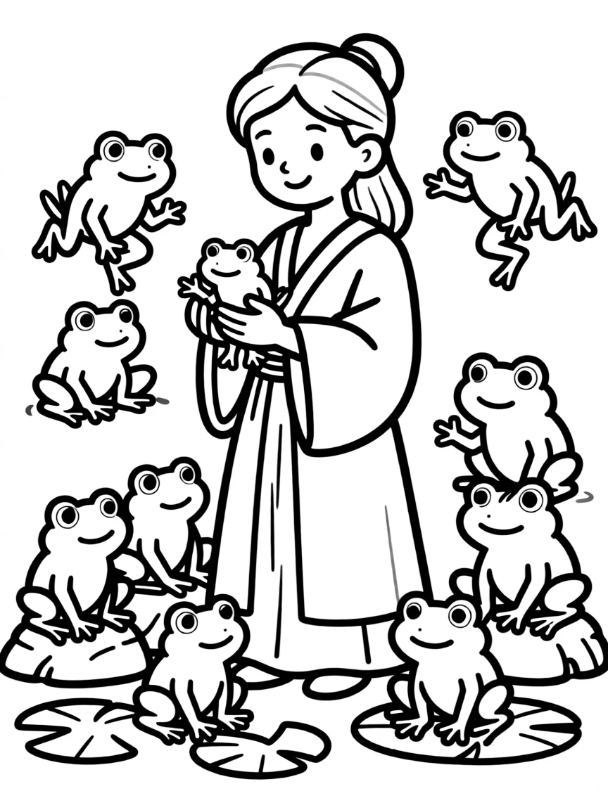 Judge Gen with her frog collection and robe