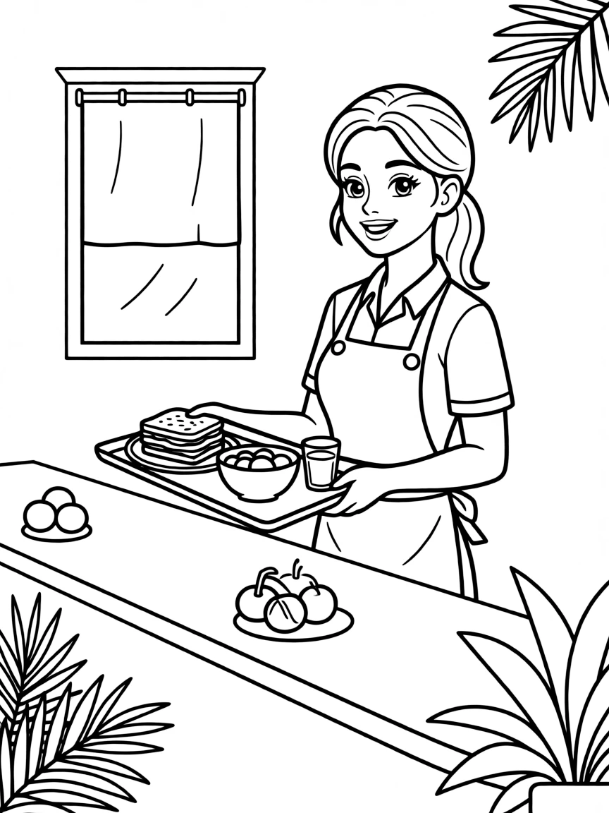 Twyla Sands serving food at the Café Tropical