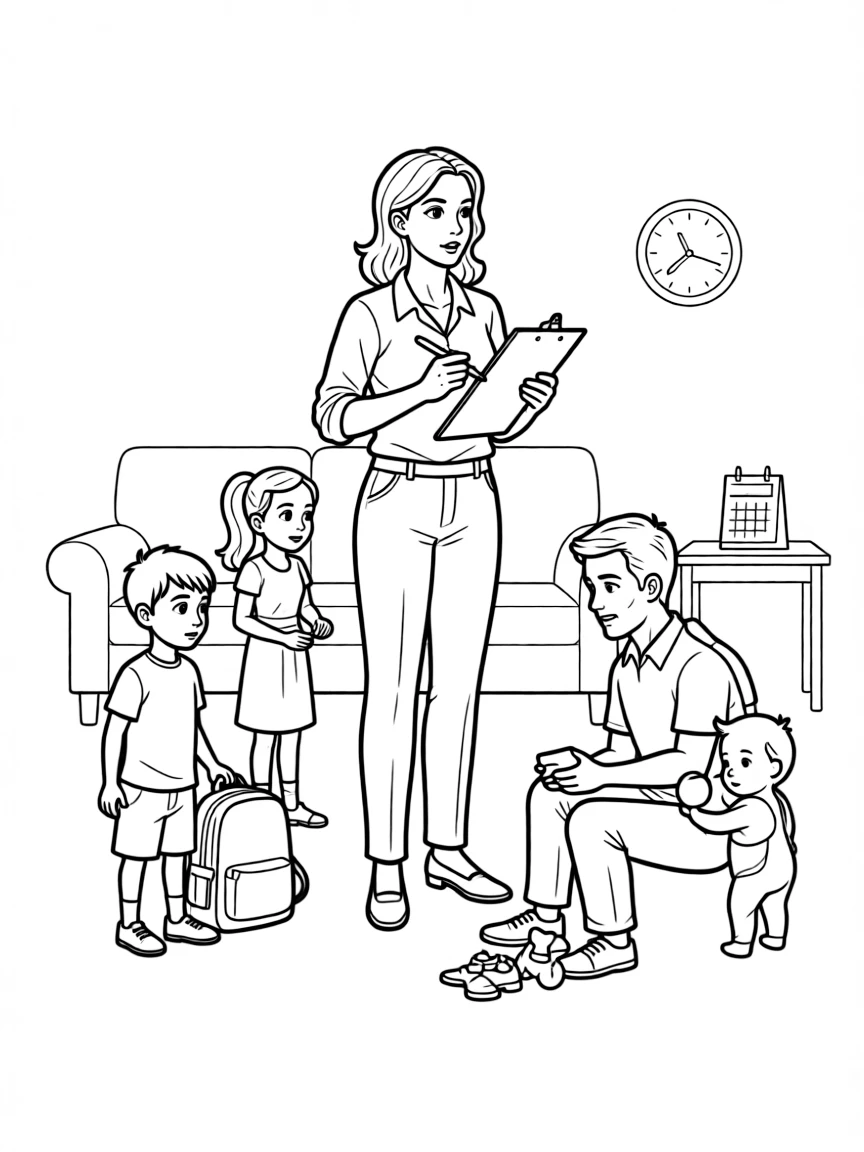 Claire Dunphy organizing her family with military precision