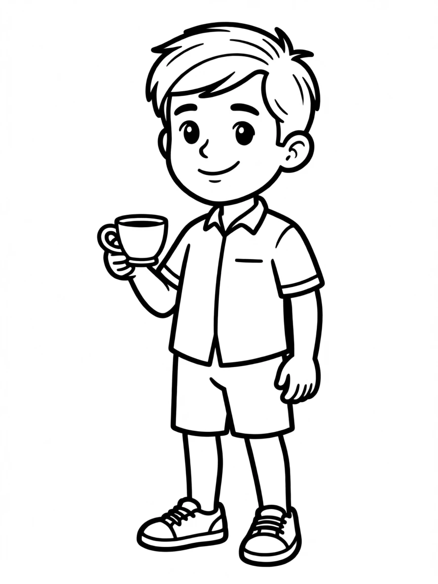 Manny with his espresso and adult-like demeanor