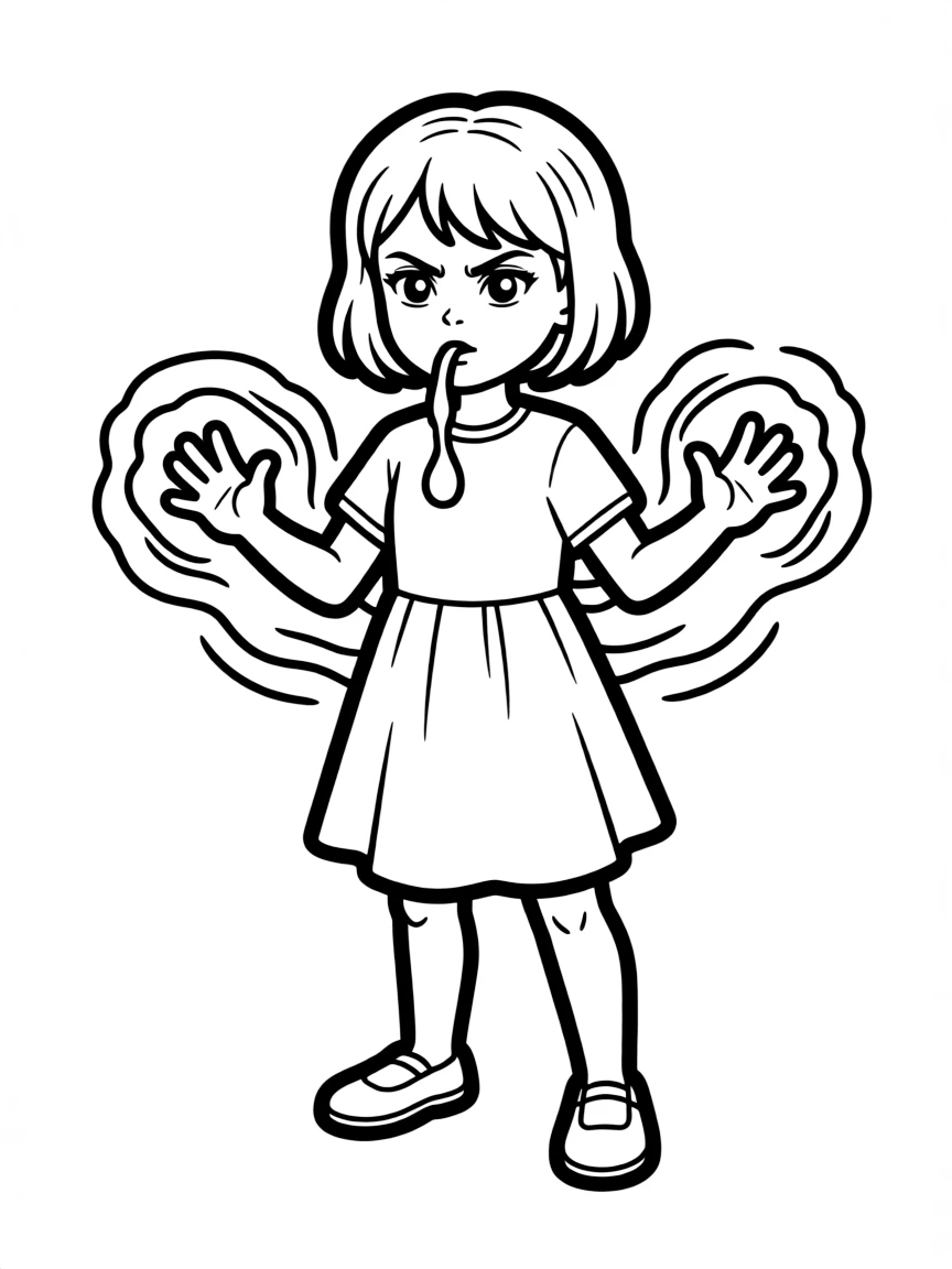 Eleven using her powers with a nosebleed