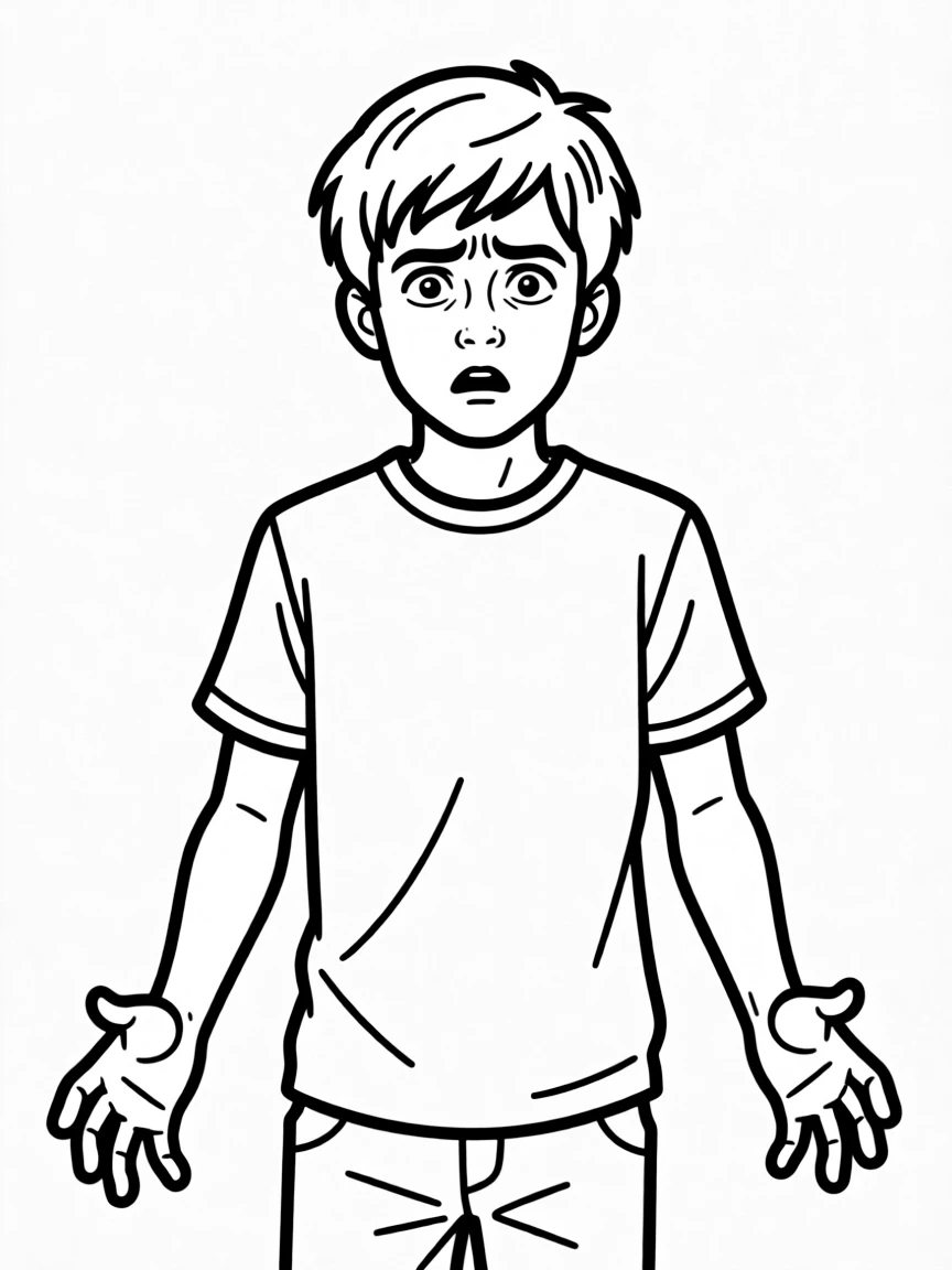 Will Byers drawing with haunted expression
