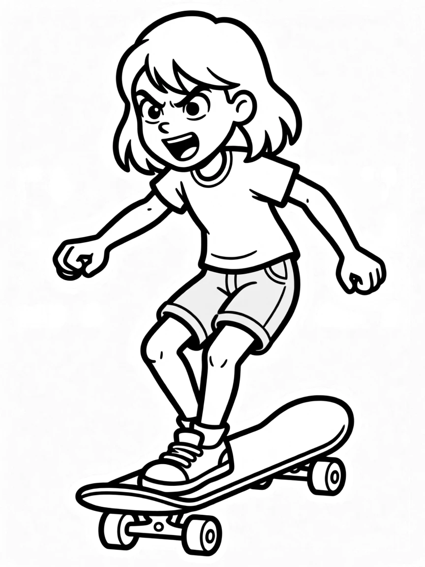 Max Mayfield skateboarding with fierce determination