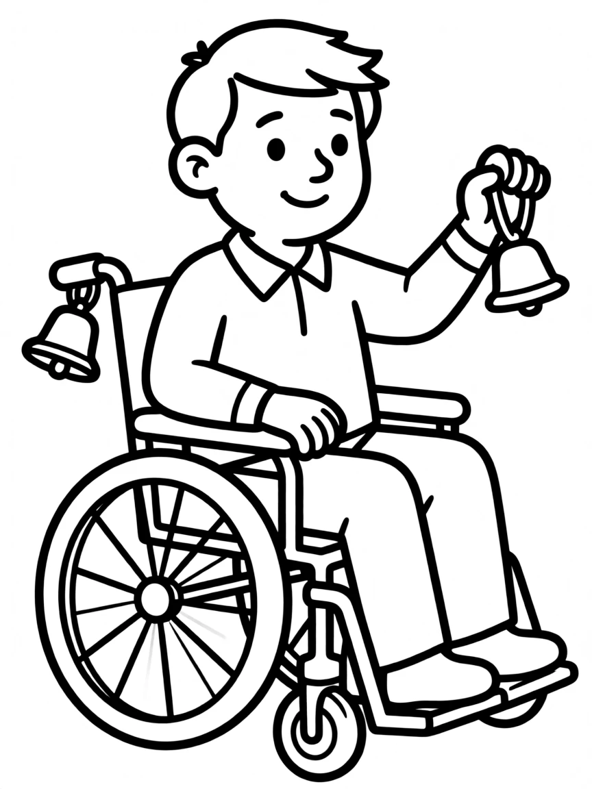 Hector Salamanca in wheelchair with his bell