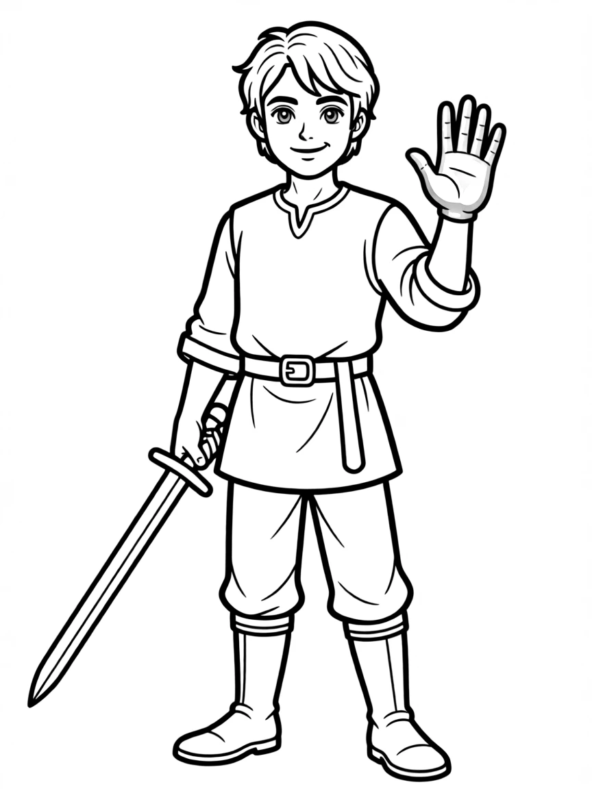 Jaime Lannister with his golden hand and sword