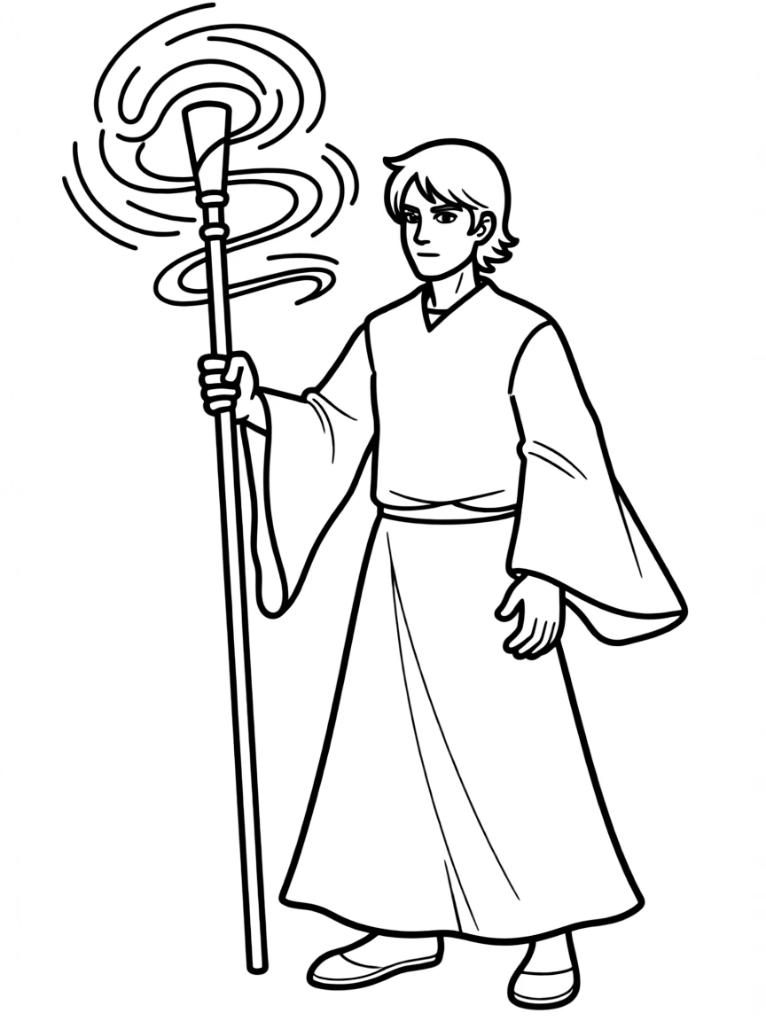 Vilgefortz with his staff channeling magical energy