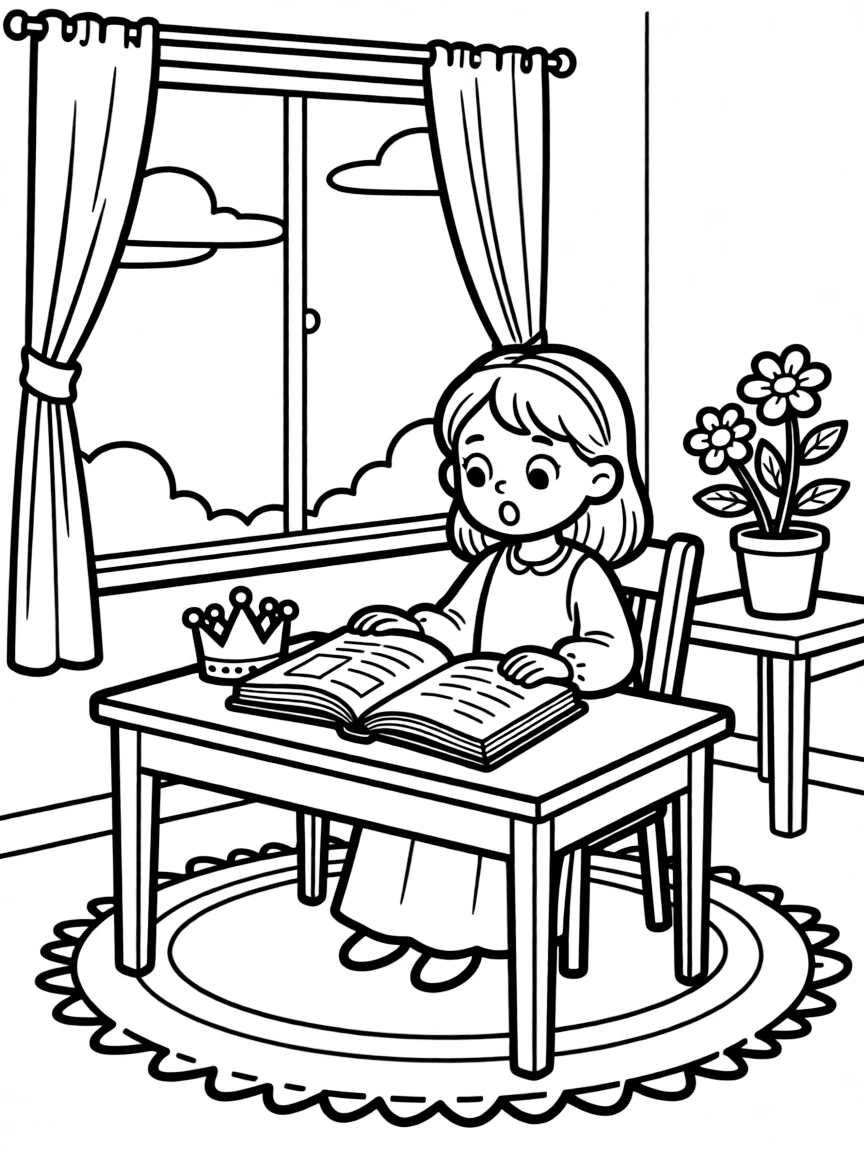 Young Elizabeth learning of becoming Queen unexpectedly