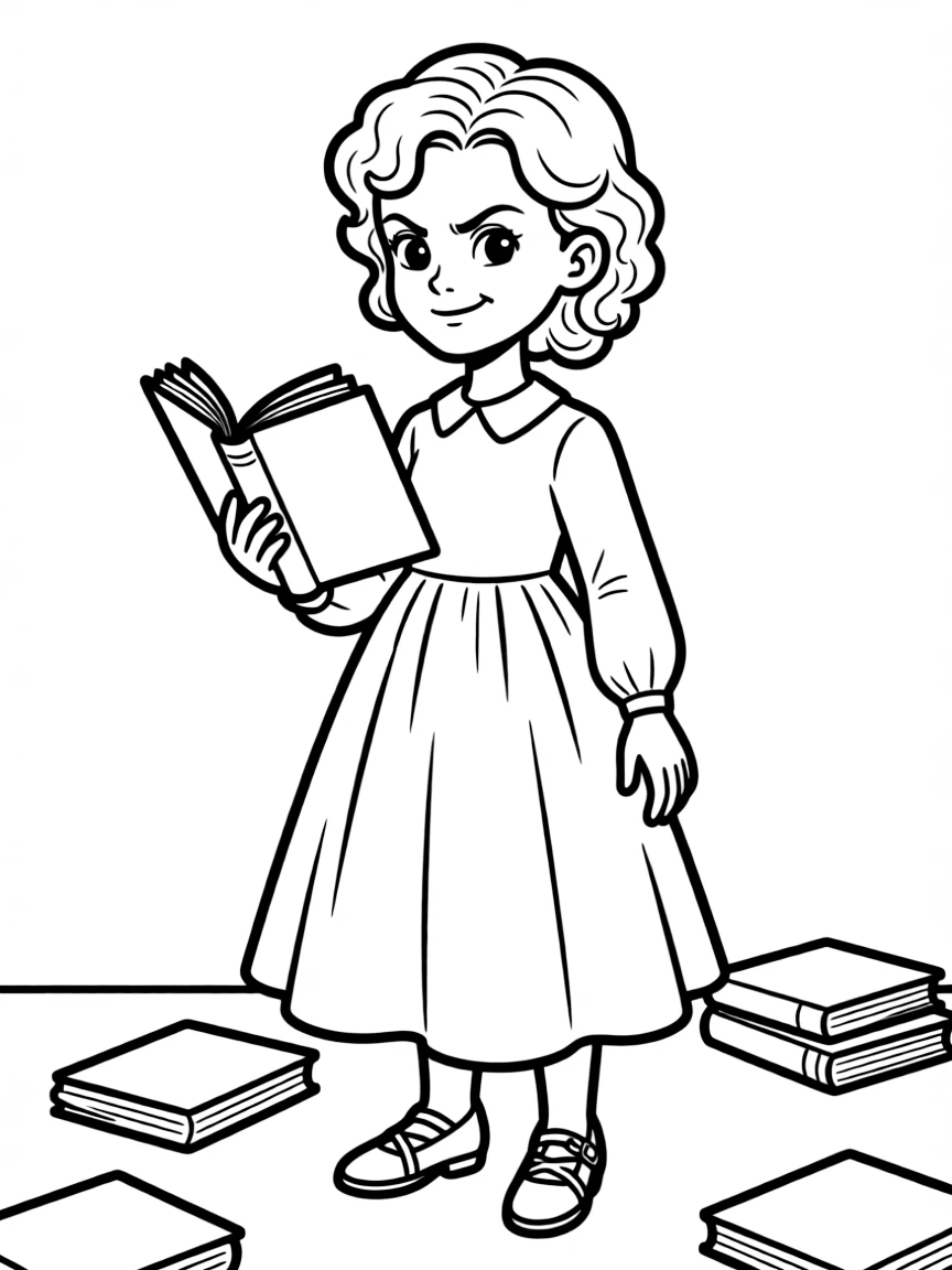 Eloise Bridgerton with book and rebellious expression