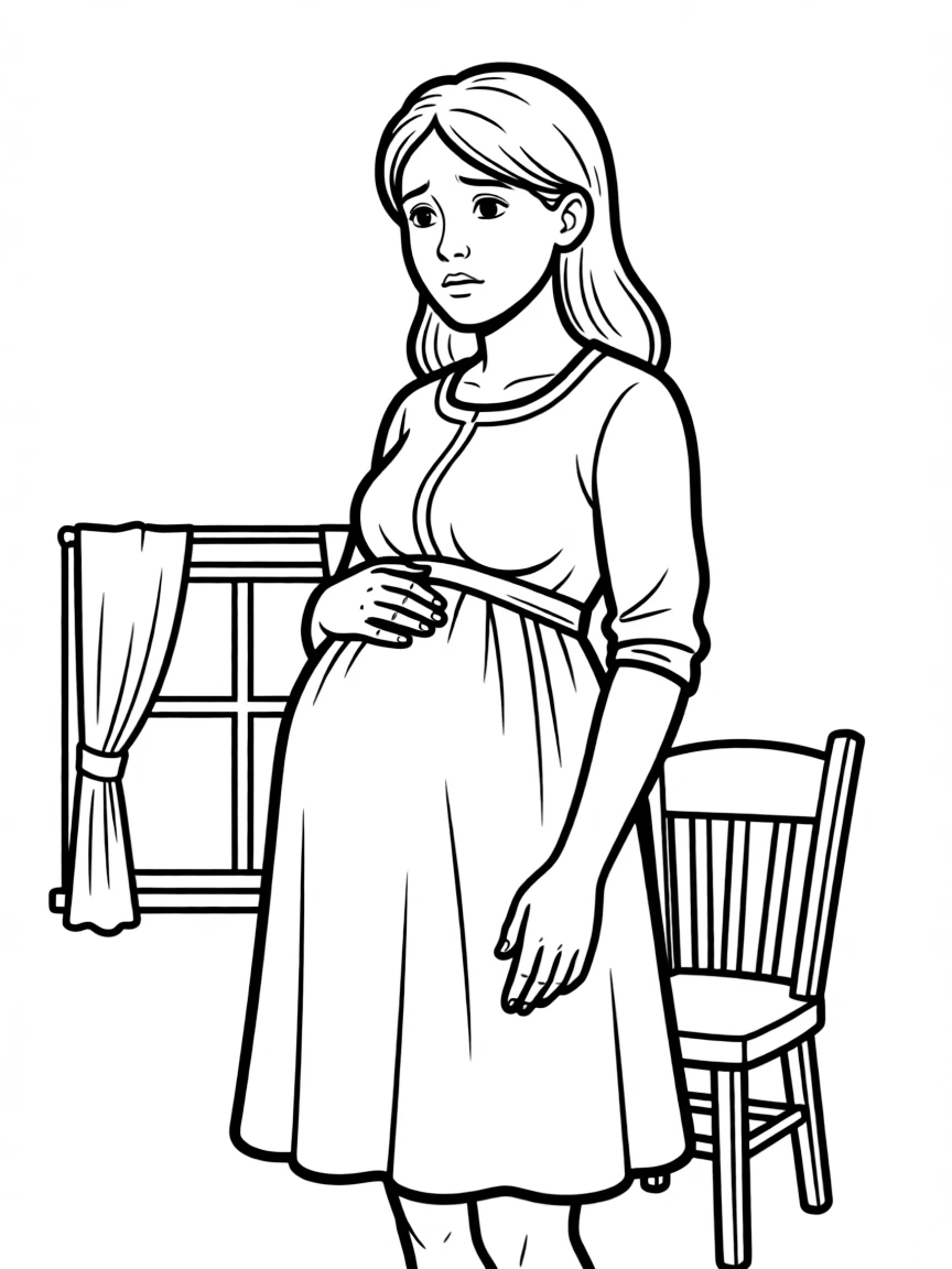 Marina Thompson with her secret pregnancy and worried look