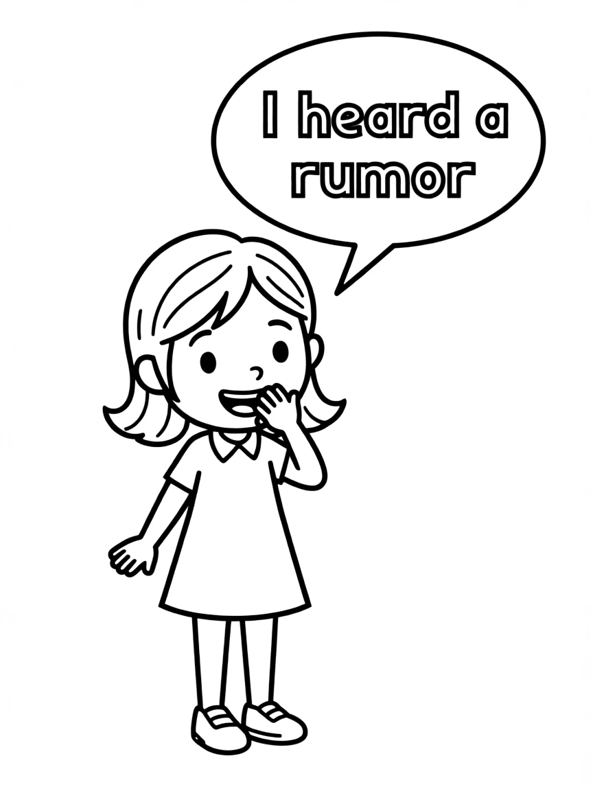 Allison with "I heard a rumor" speech bubble