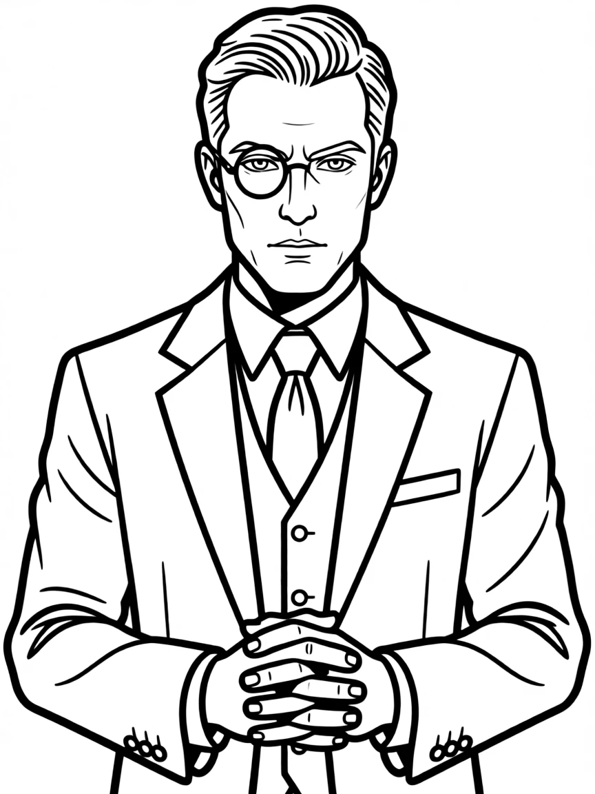 Reginald Hargreeves with his monocle and stern expression