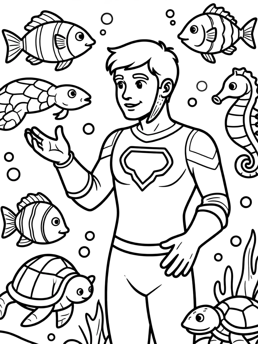 The Deep talking to aquatic creatures with his gills showing
